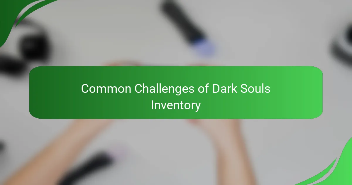 Common Challenges of Dark Souls Inventory