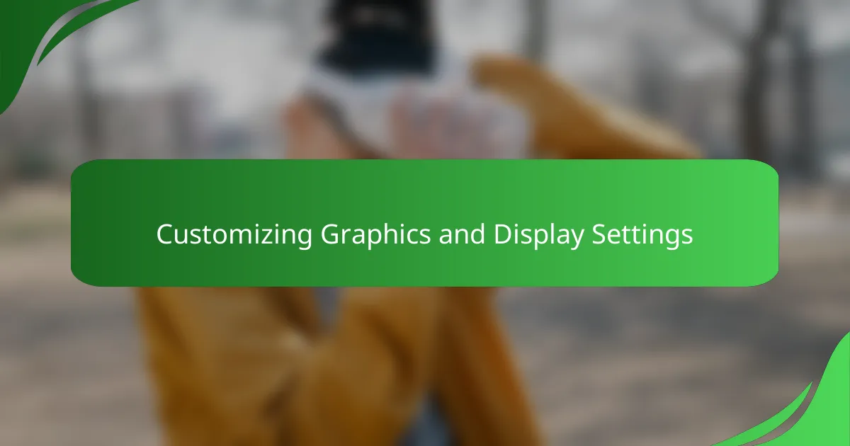 Customizing Graphics and Display Settings