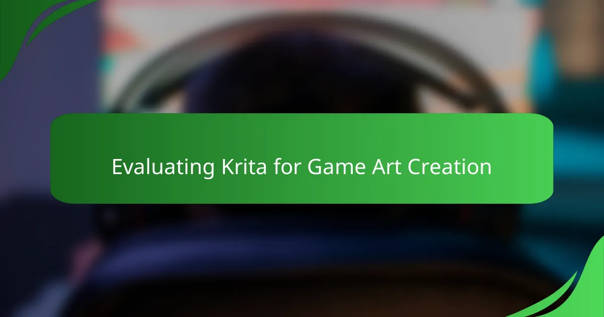 Evaluating Krita for Game Art Creation