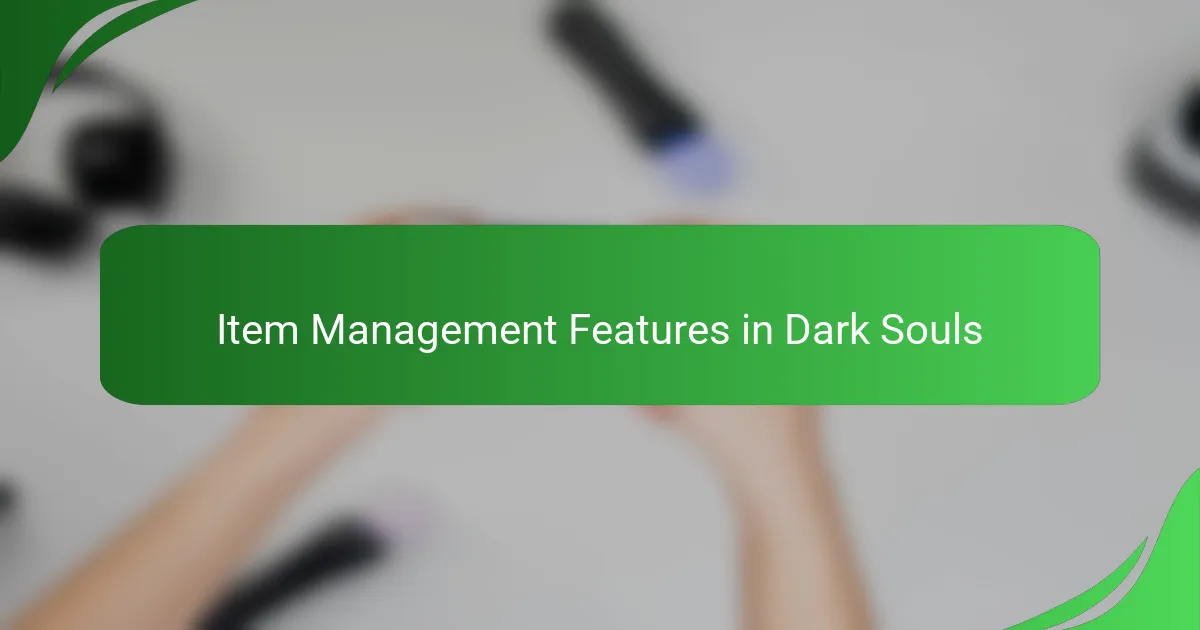Item Management Features in Dark Souls