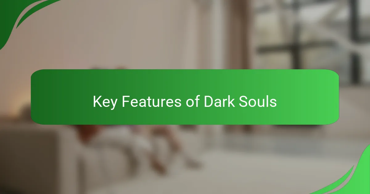 Key Features of Dark Souls
