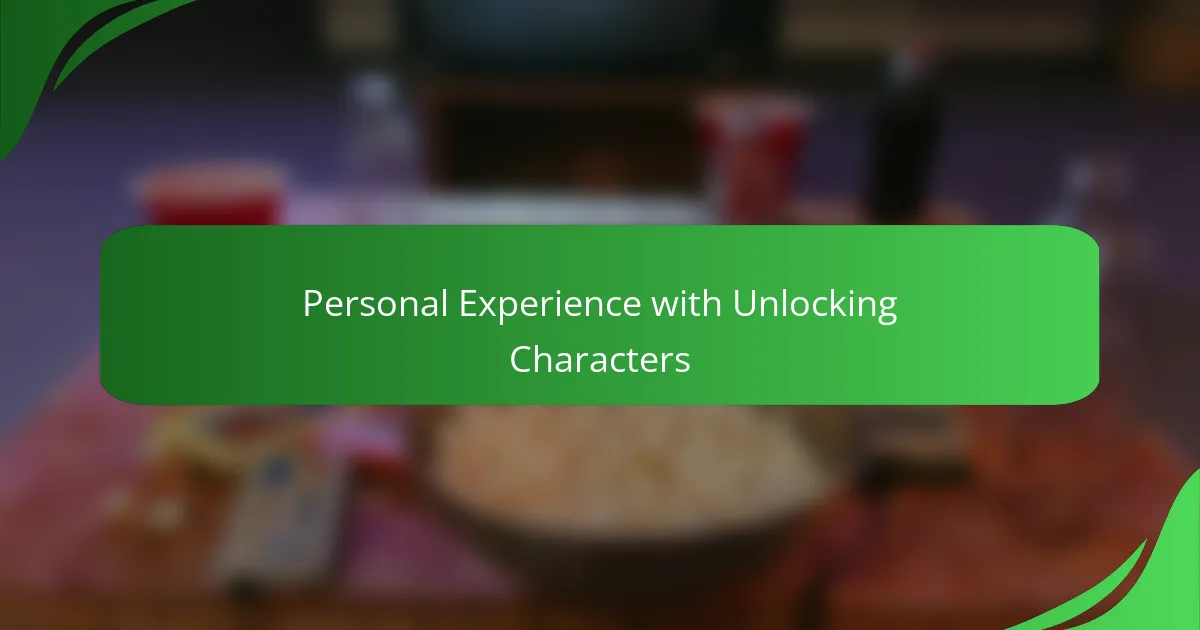 Personal Experience with Unlocking Characters