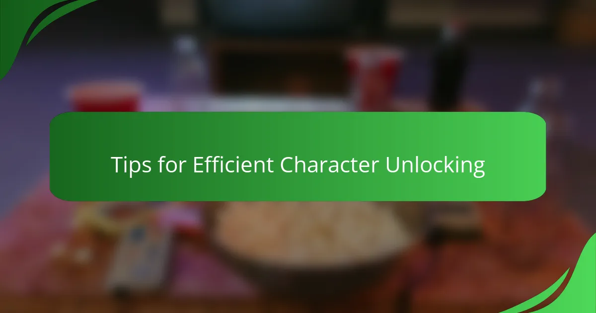 Tips for Efficient Character Unlocking